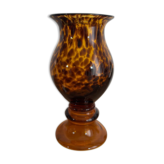 Speckled amber spotted vase