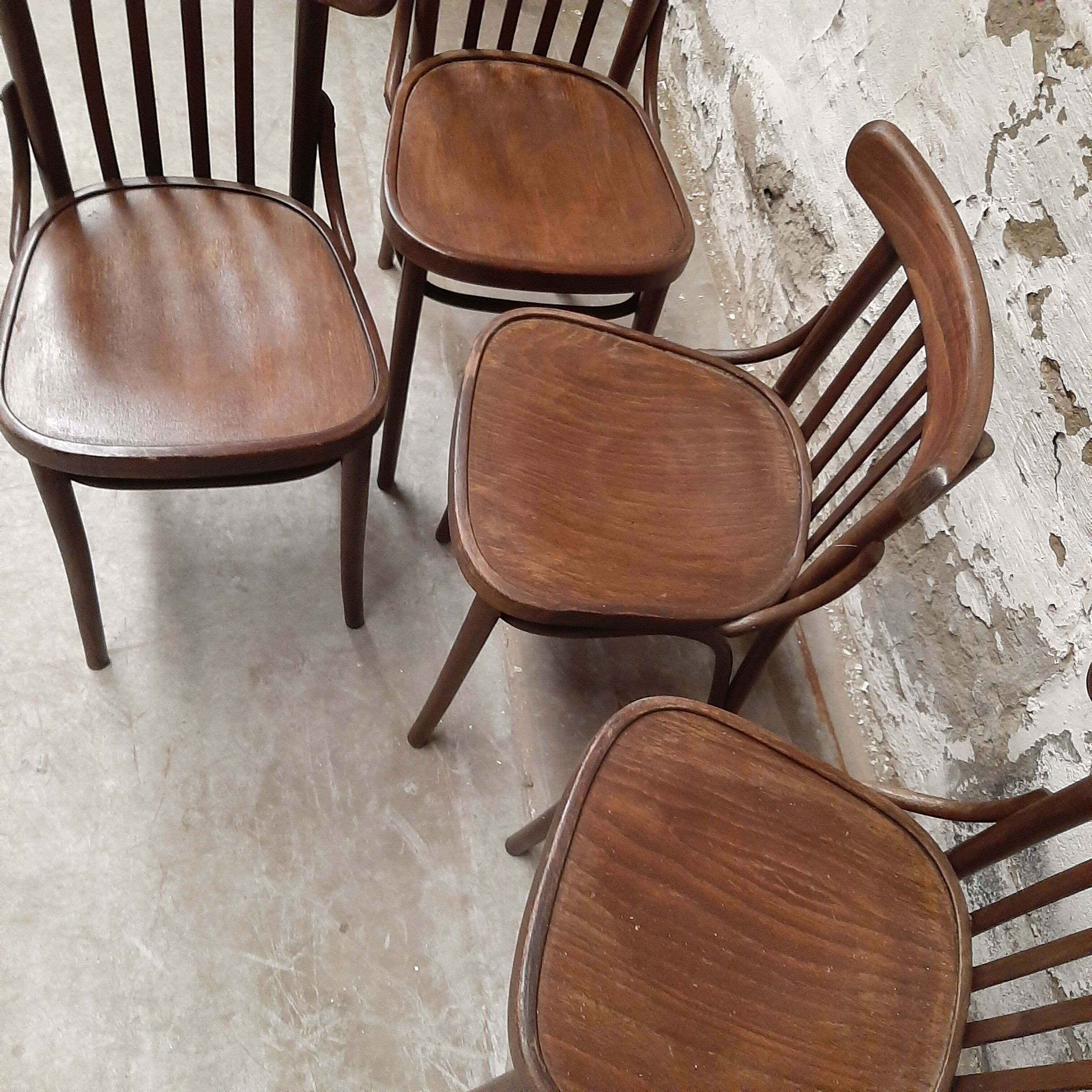 4 old bistro chairs