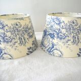 Pair of Jouy canvas lampshades