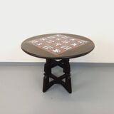 Table basse ronde modulable Guillerme et Chambron en chêne massif céramique