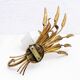 Gold leaf gilded metal wheat sheaf wall light 1950