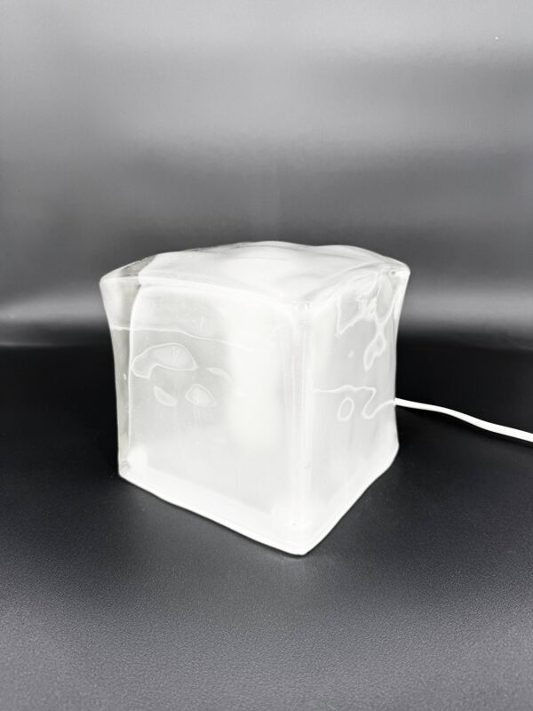 Lampe glaçon cube en verre massif — IKEA Iviken — design 90s