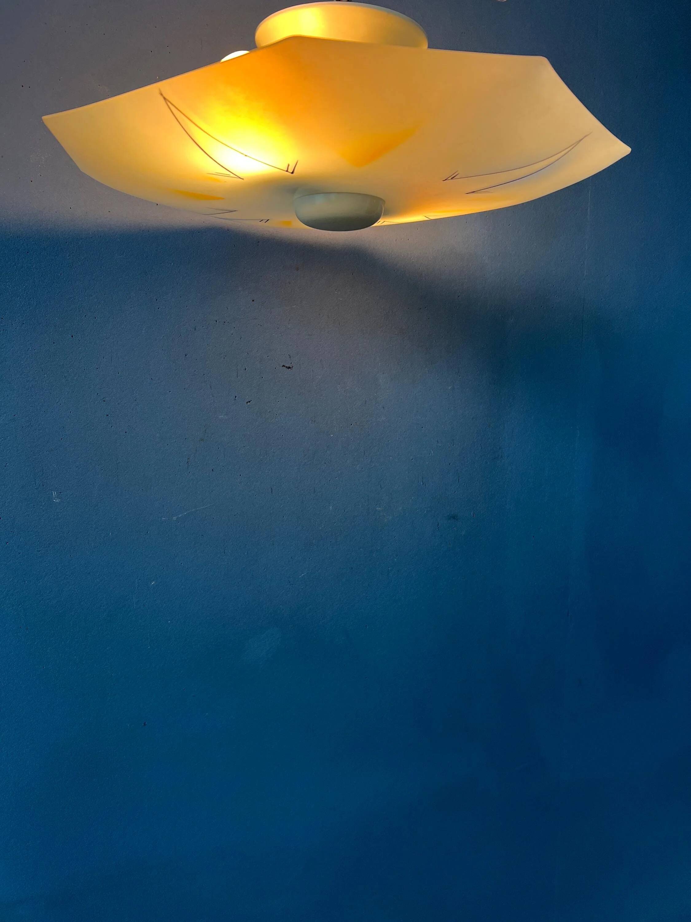Mid-Century vintage glass ceiling light