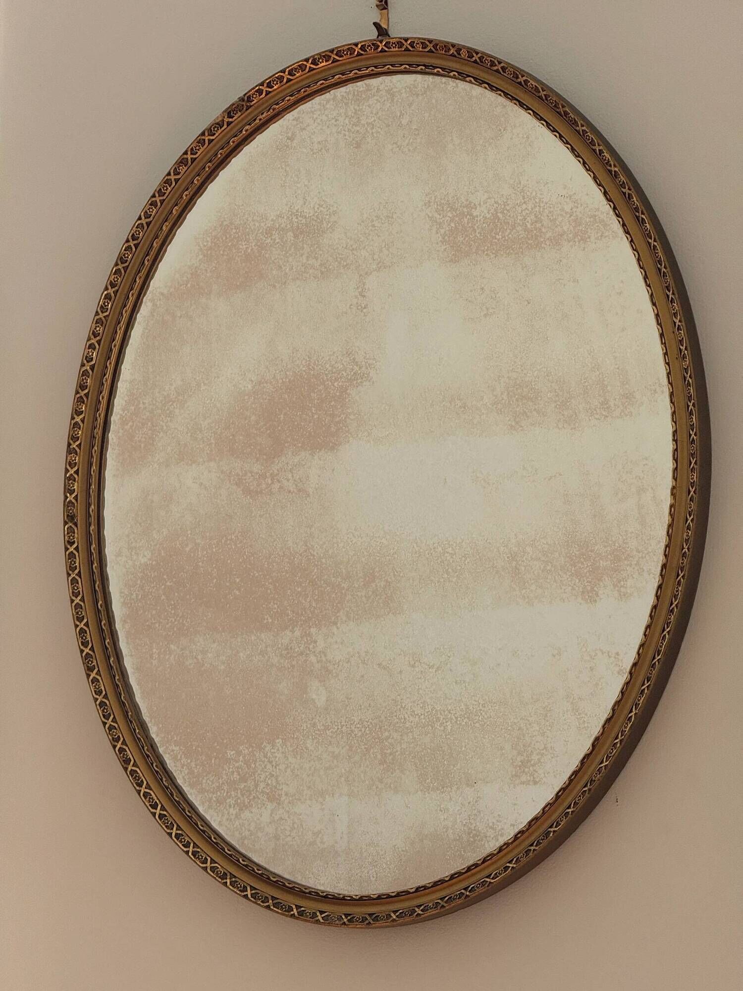 Gold oval mirror - mercury glass