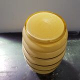 Vase style art déco opaline jaune + dorures vintage