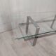 Table basse vintage acier chromé et verre