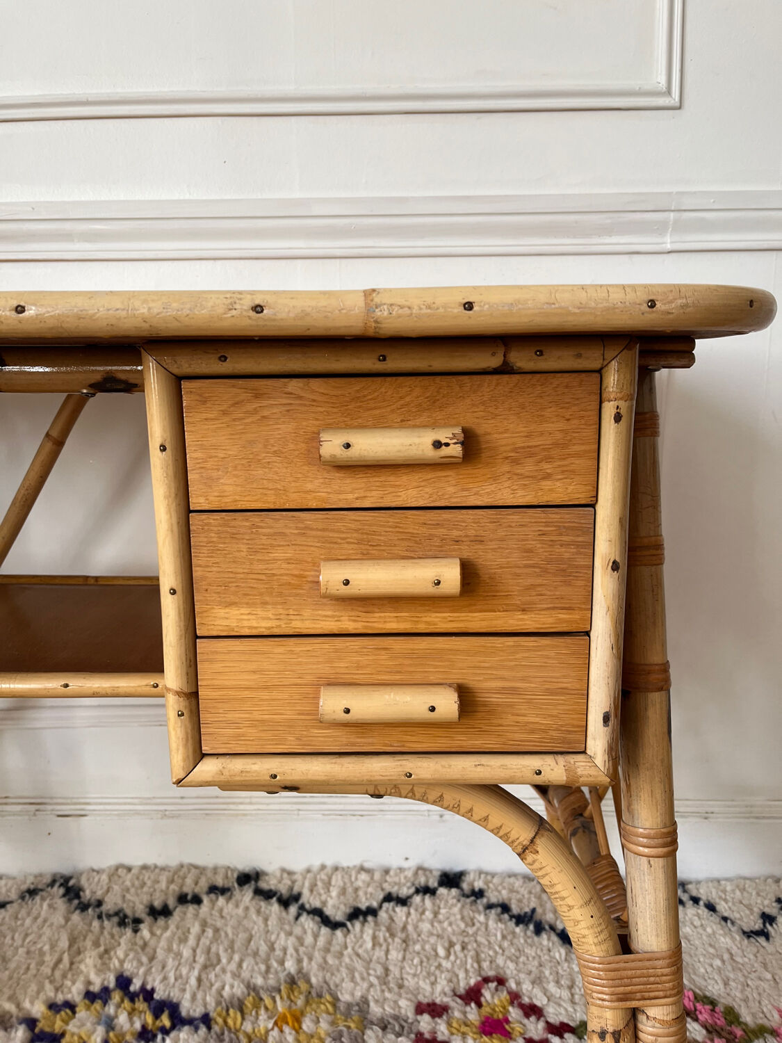 Vintage rattan desk