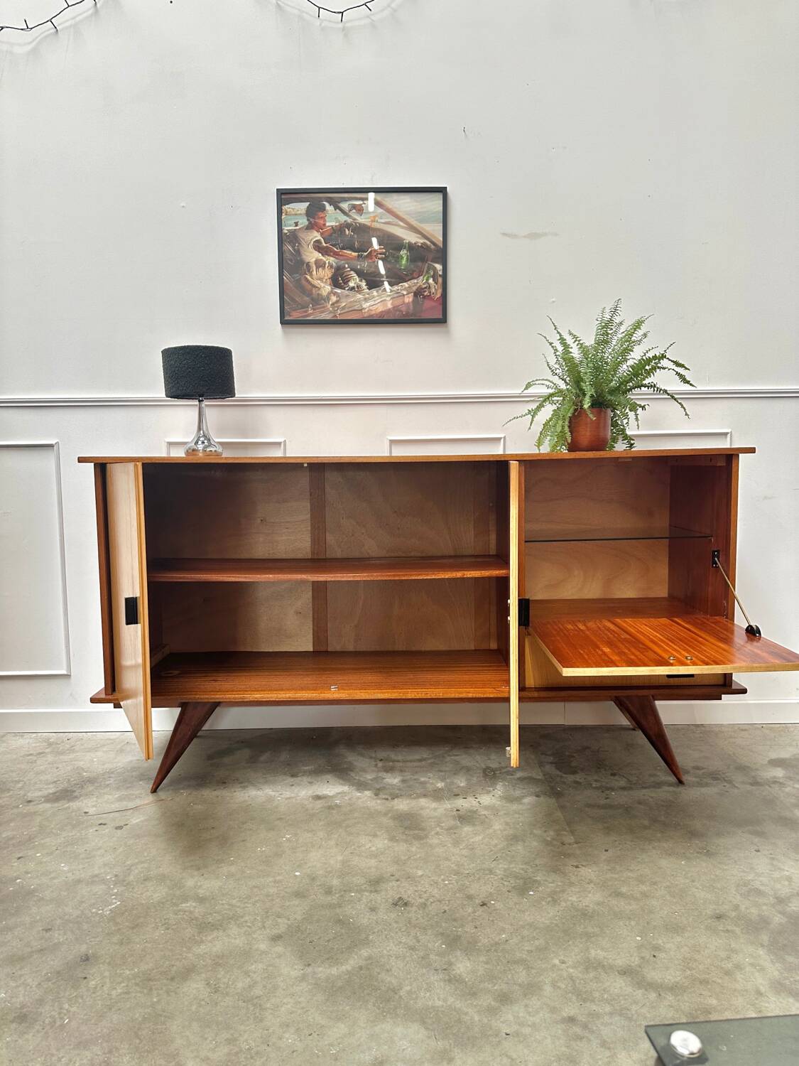 Vintage compass foot sideboard