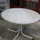 Round marble garden table