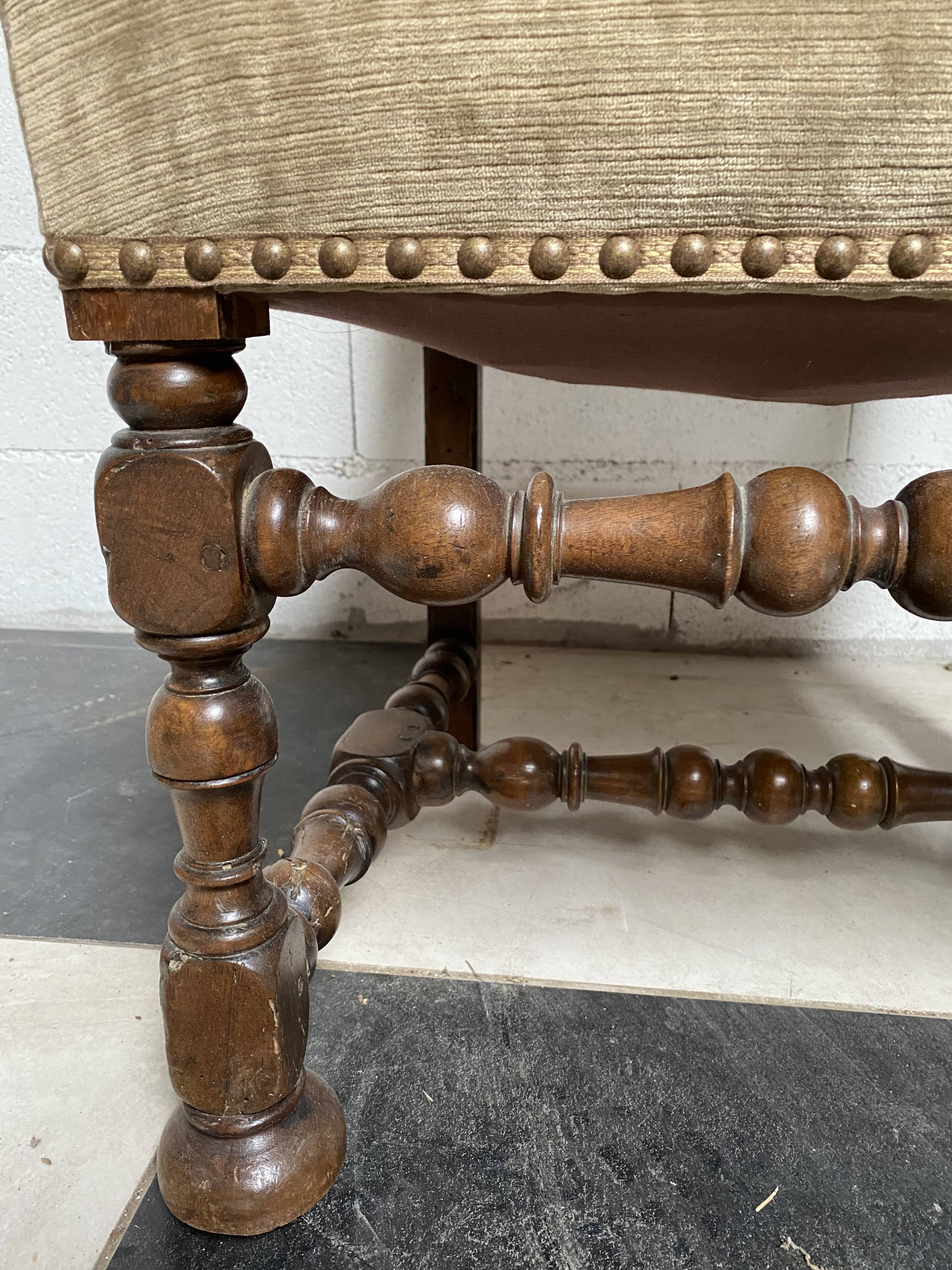 Louis XIV velvet chair