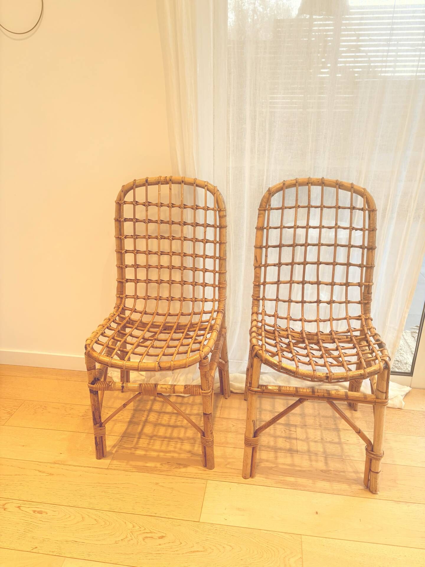 Vintage rattan chair pair "Alice"