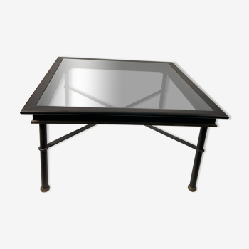 Industrial style glass coffee table