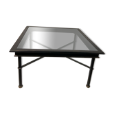 Industrial style glass coffee table