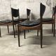 Set of 4 Rio palisander & black leather chairs, Modus model, by Kristian Vedel for Soren Willadsen