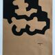 Poster on kraft paper by Eduardo Chillida, Museo de arte abstracto español, cuenca, 1980