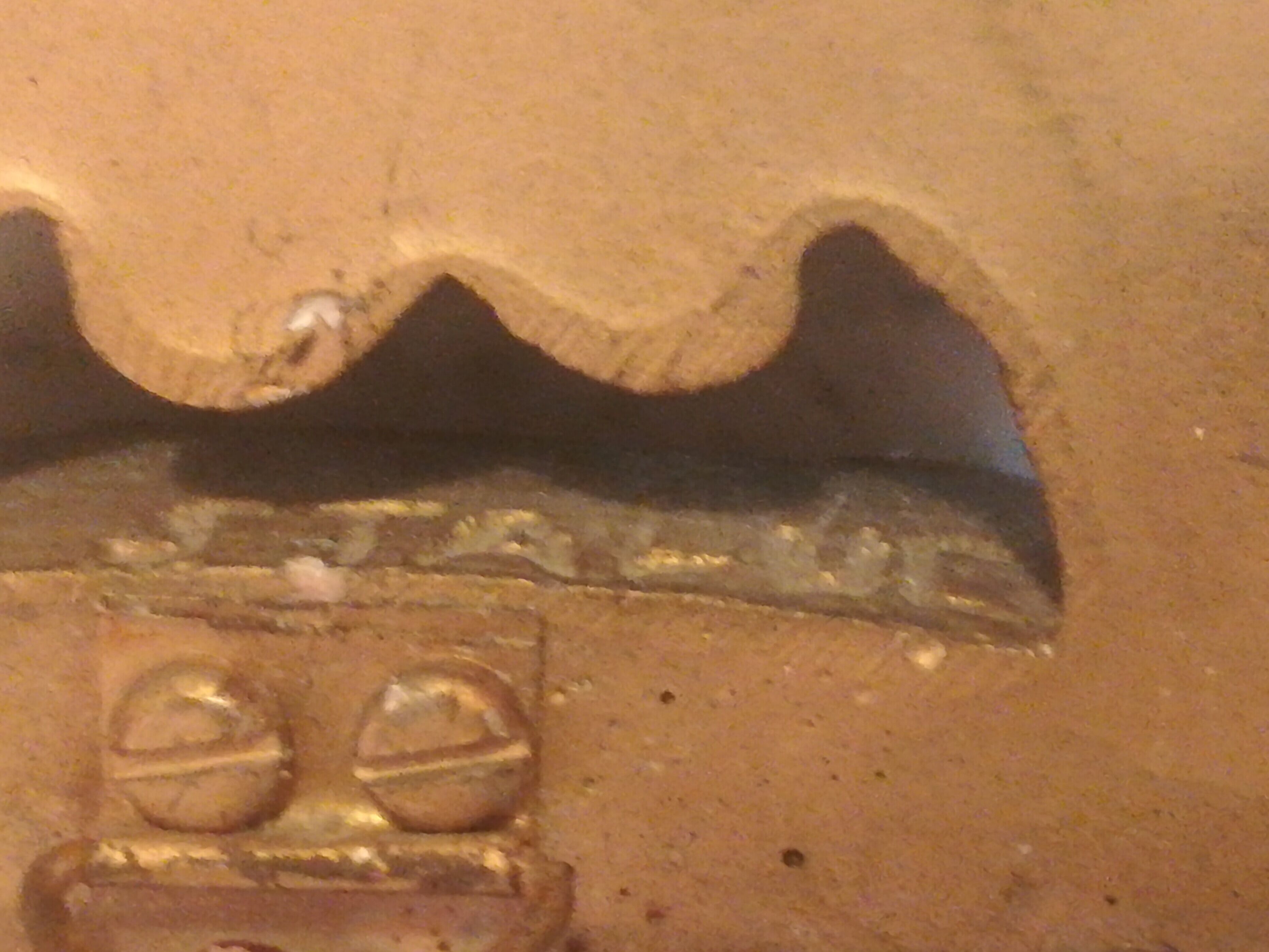 Witch mirror in gilded resin 60s