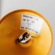 Vintage aluminium ceiling light – 1980s postmodern Memphis style, "bubbly" shape, striped golden yellow cable, Pop Art interior, retro lighting gift