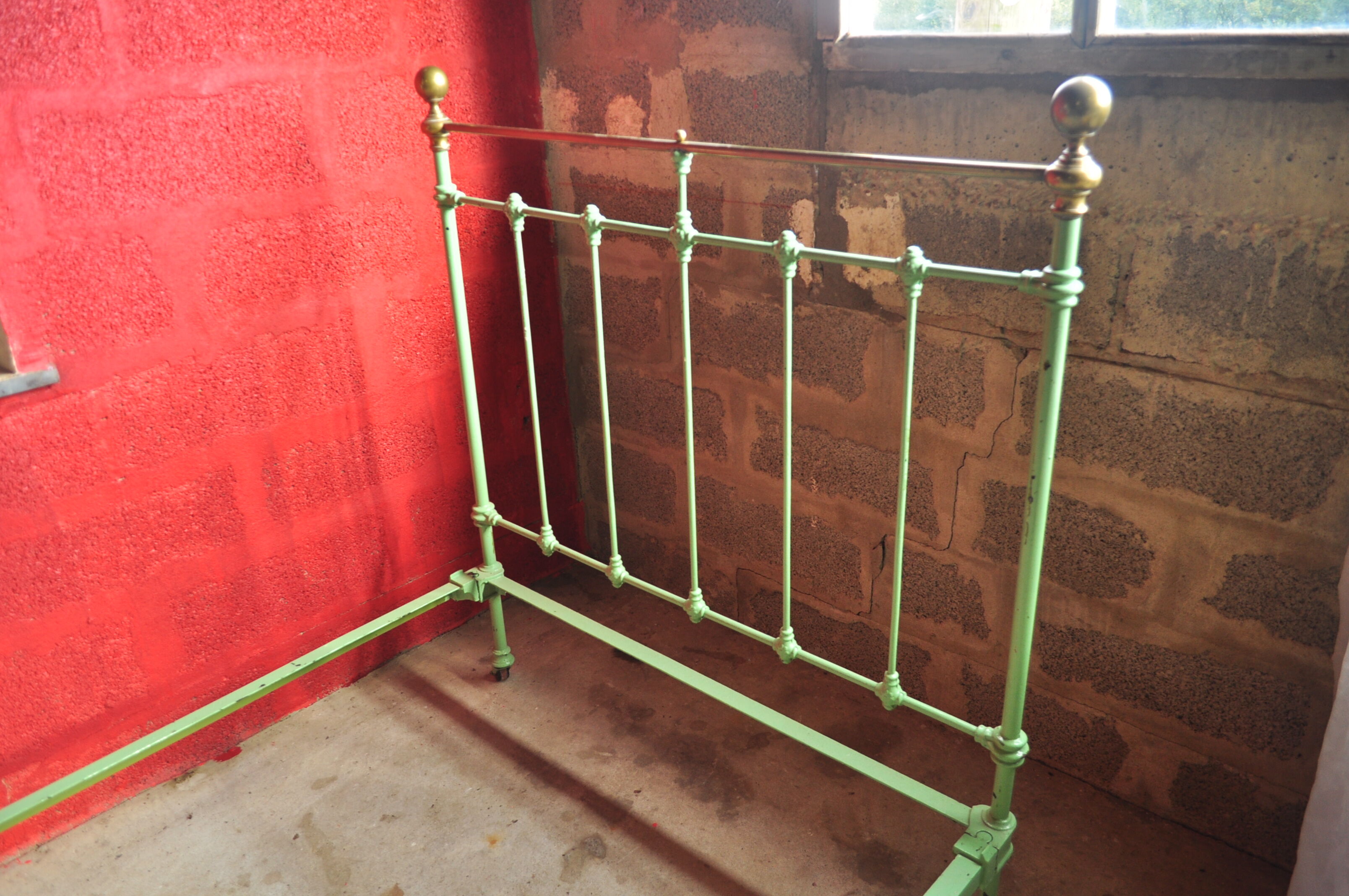Iron and brass bed