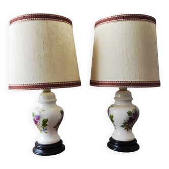 Pair of vintage ceramic bedside lamps