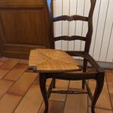 Chaises en merisier et paille