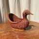 Panière / corbeille en osier en forme de canard (vintage)