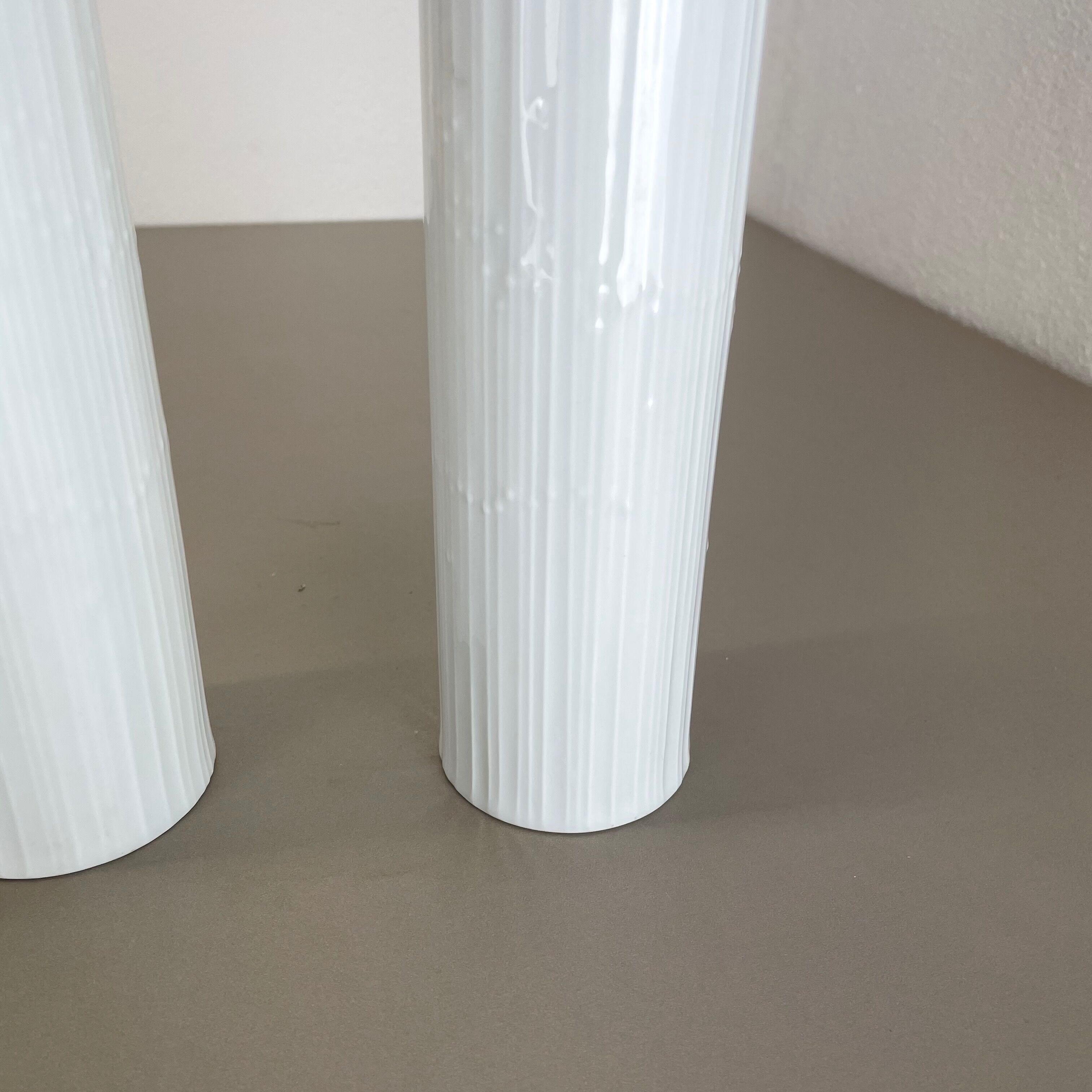 Set of 2 Abstract Op Art Vase Tapio Wirkkala Rosenthal Studio Line Germany 1980s