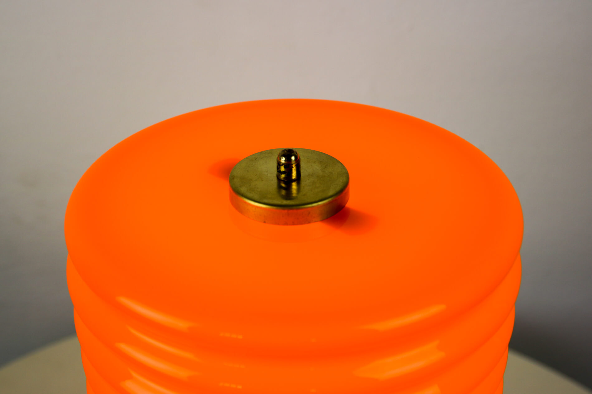 Mid-century orange glass table lamp