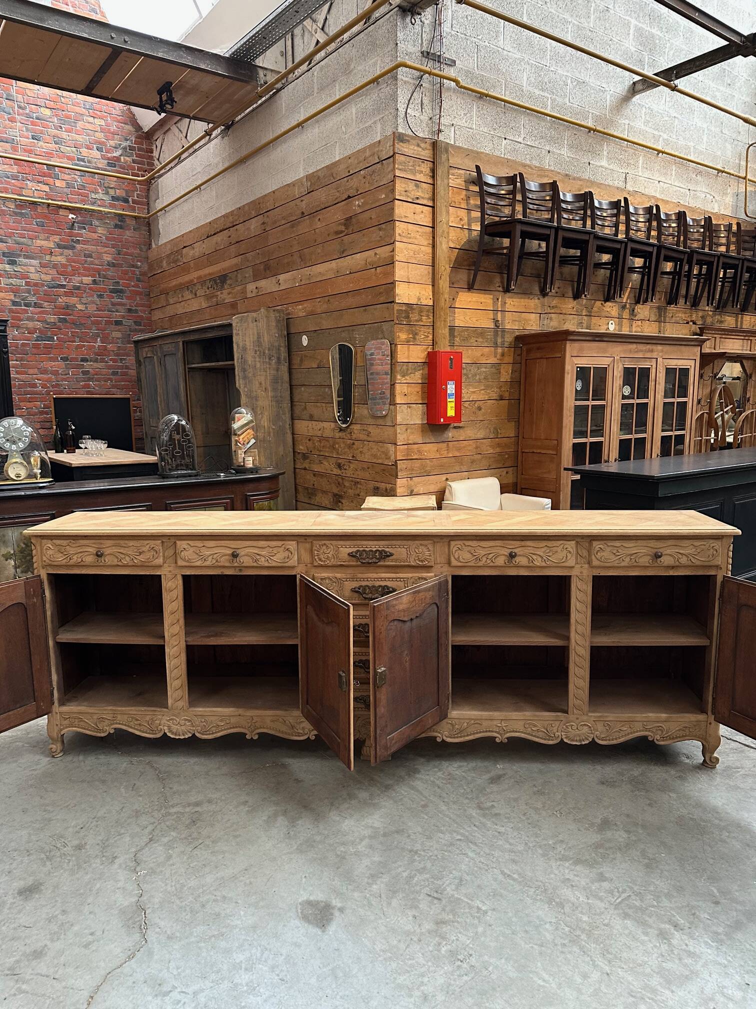 Huge mid-20th century sideboard in solid oak