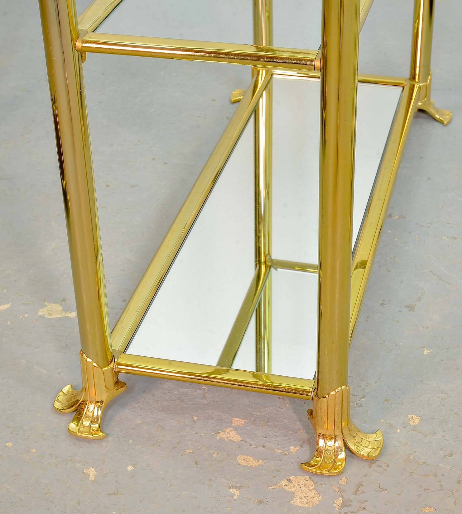Ramiro Tarazona 24 Carat Goldplated Display Cabinet w. Glass Shelves 1980s