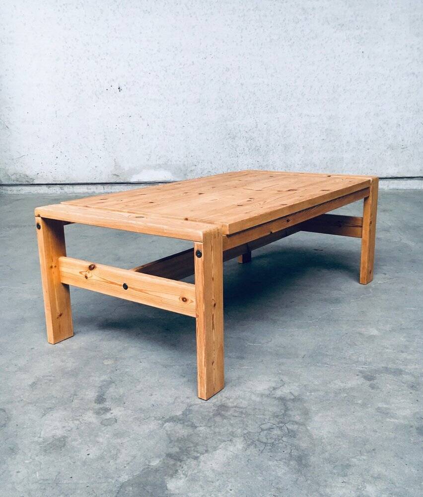 Scandinavian Modern Design Solid Pine Coffee Table, 1970s
