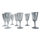 6 verres à pied ciselés vintage