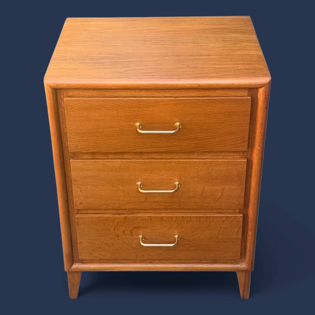 Vintage chest of drawers with oak compass legs, 1950s