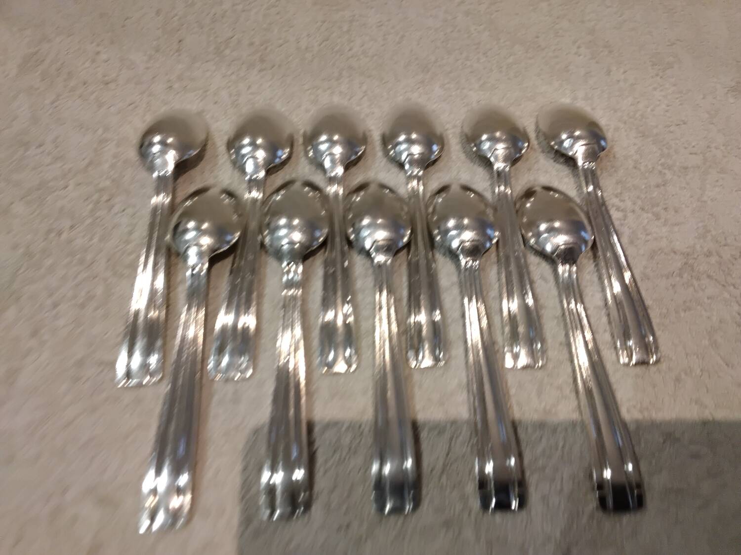 11 silver-plated coffee spoons, goldsmith Argit, art deco style