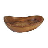 Large fruit cup in vintage carved solid walnut