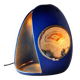 Sculptural lamp in ceramic and slice of agate, France 1970 signed.