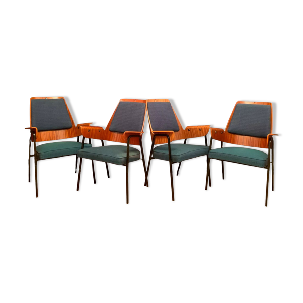 Ensemble de quatre chaises années 1960