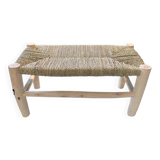 Bathroom and bedroom stool, handmade from artisan wood, small, durable bench (60 x 30 x 30 cm)