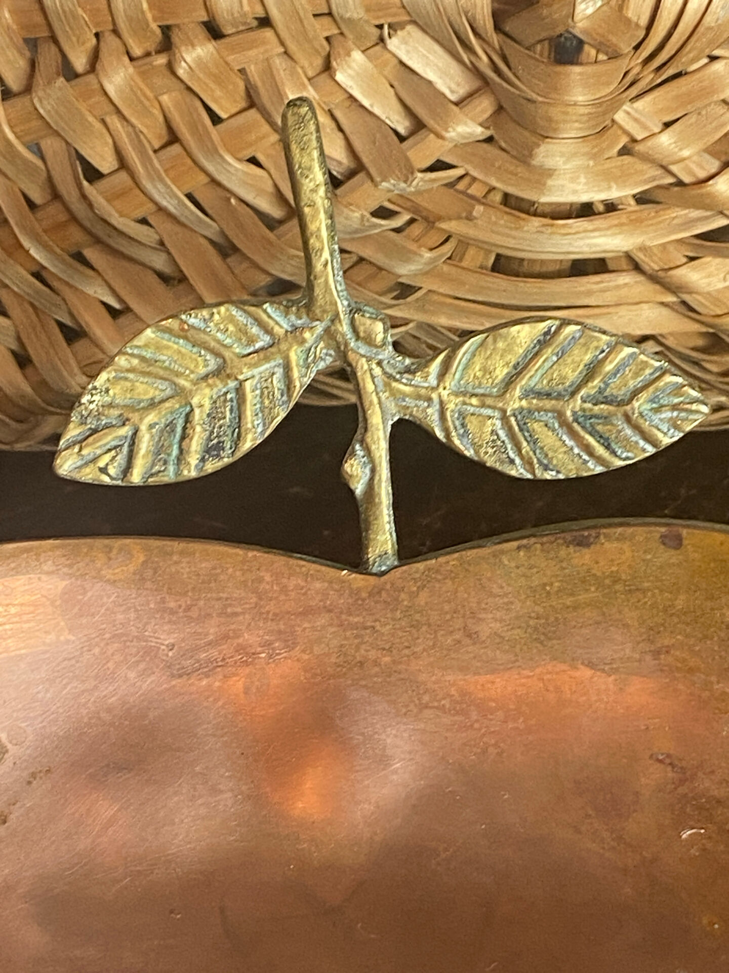 Brass and copper apple catchall