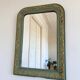 Large antique French Louis Philippe mirror – green and gold, late 19th century