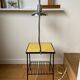 Metal bedside table, scoubidou and chrome lamp