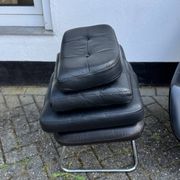 Fauteuil pivotant vintage Bramia avec repose-pieds