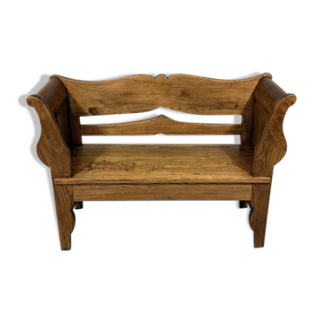 Antique oak bench in Biedemeier style 1860-1900