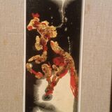 Abstract painting of a horse - gold leaf and enamel - Kocevar, 1970s