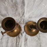 Duo brass fish candlesticks