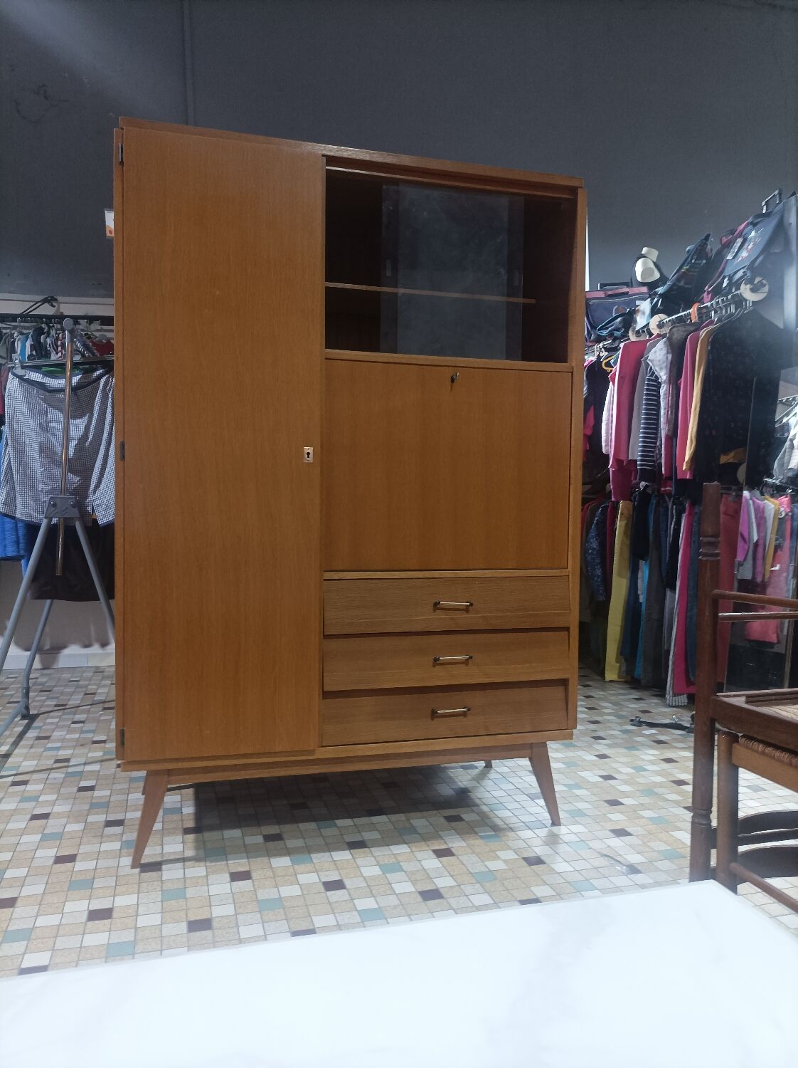 Wardrobe cabinet secretary wardrobe scandinavian teak Vintage