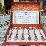 Set of 6 small silver metal teaspoons