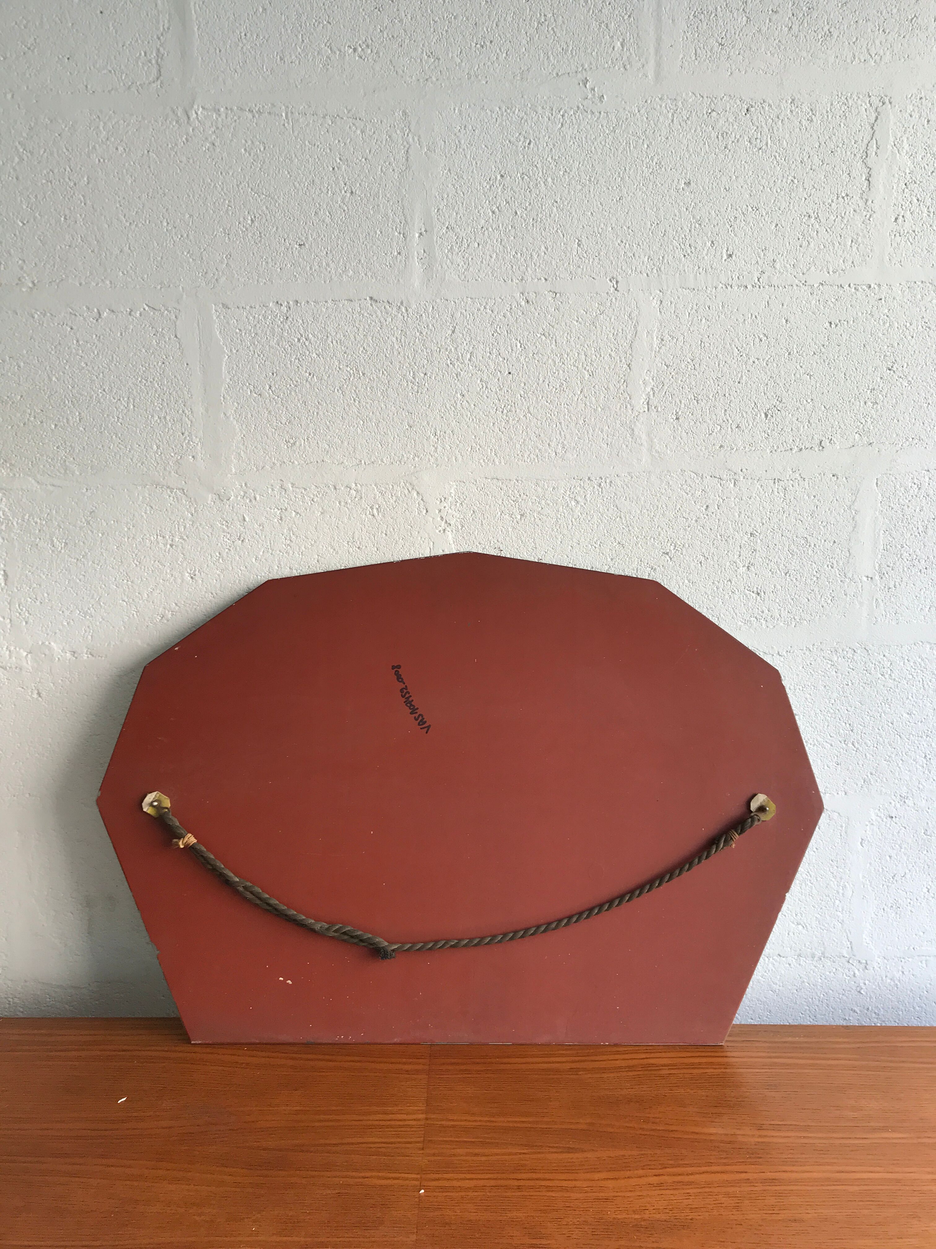 Bevelled octagonal mirror - 81 x 54