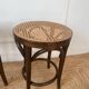 Paire de tabourets viennois bois courbe et cannage années 50