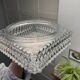 Vintage Flush Mount Square Glass Ceiling Lamp, Diamond Triangle Motif