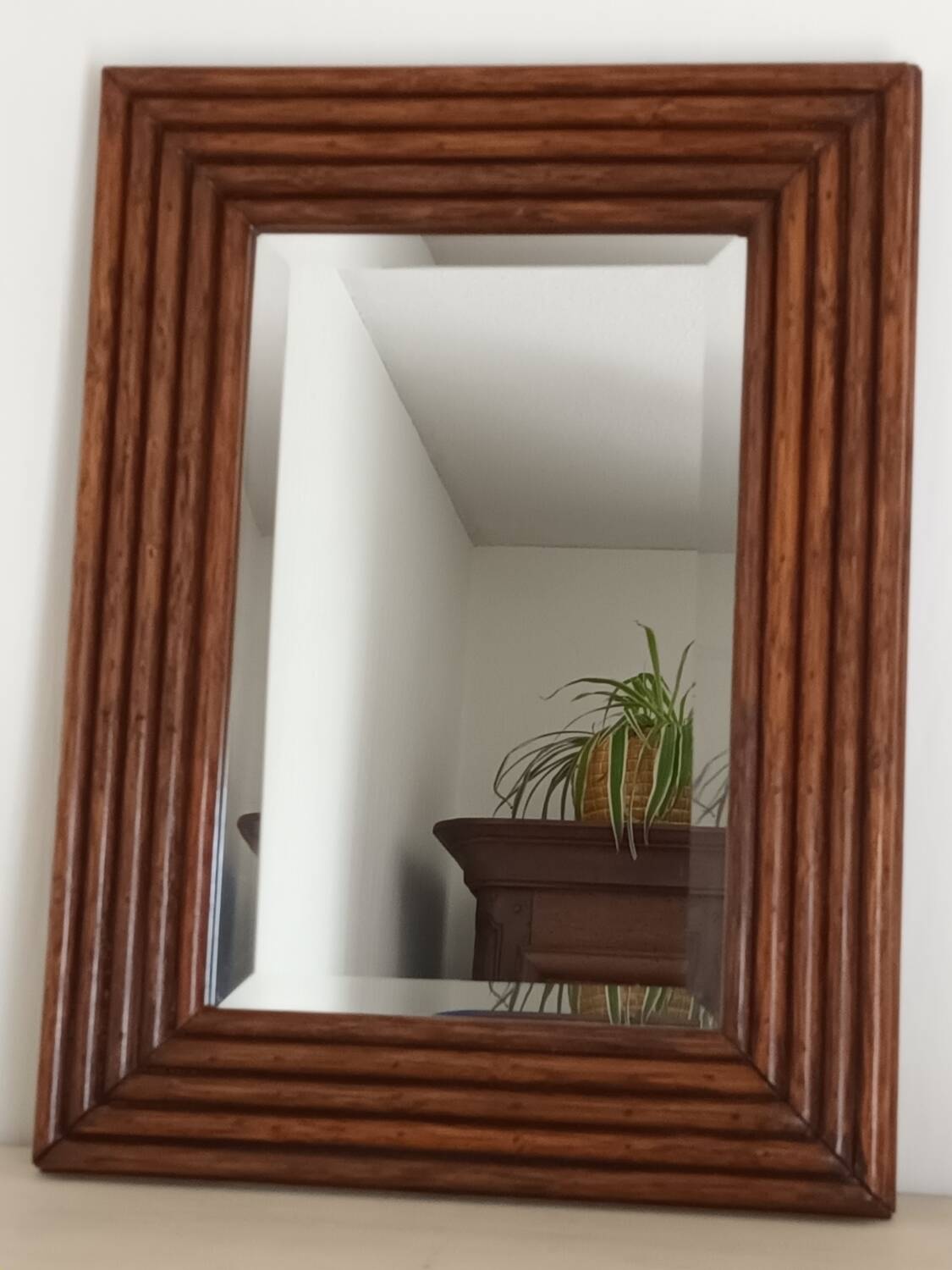 Vintage Bamboo Beveled Mirror